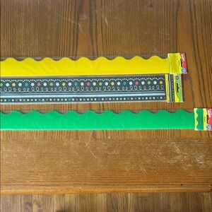 Yellow and Green Classroom Bulletin Borders. Multi colored border.
